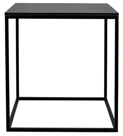 product image of landon side table in black metal w marble design by noir 1 557