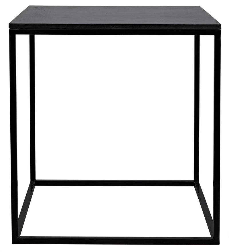 media image for landon side table in black metal w marble design by noir 1 261