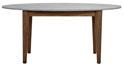 product image of surf oval dining table w stone top in dark walnut design by noir 1 599