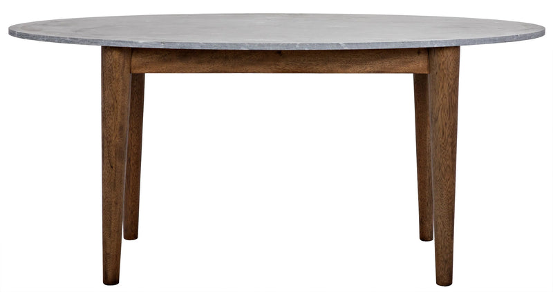 media image for surf oval dining table w stone top in dark walnut design by noir 1 286