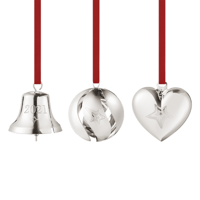 product image for ornament gift set bell ball heart 3 pcs palladium 3 80