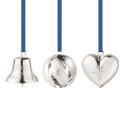 product image for ornament gift set bell ball heart 3 pcs palladium 1 78