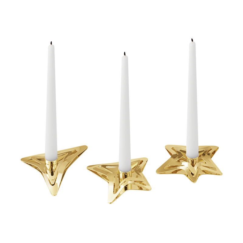 media image for christmas candle holders 3 pcs gold 1 277