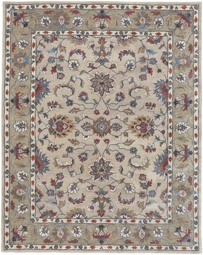 product image for Mattias Hand Tufted Ornamental Stone Gray/Red/Blue Rug 1 25