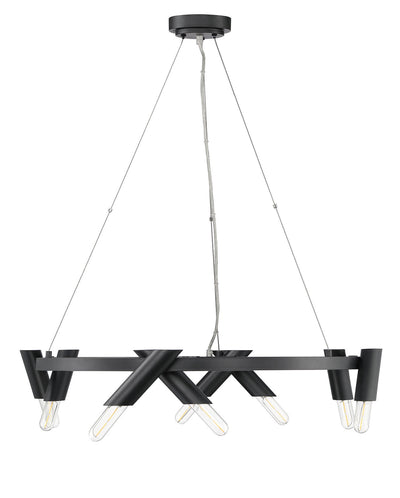 product image for Pipeline 8 Light Unique Modern Wagon Wheel Chandelier By Lumanity 2 92
