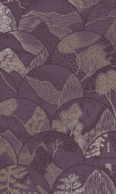 product image of Tropical Oriental Plum Metallic Wallpaper by Walls Republic 591
