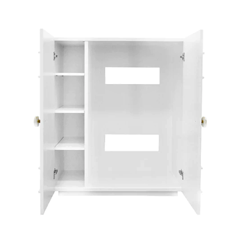 media image for door matte white lacquer cabinet with crystal brass knobs 2 289
