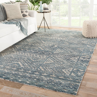 product image for rei08 prentice hand knotted geometric blue ivory area rug design by jaipur 5 51
