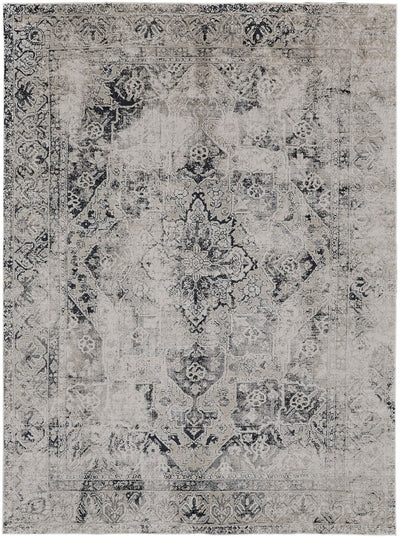 product image of Adana Distressed Ivory/Silver/Black Rug 1 570