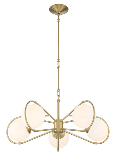 product image for Gio 5 Light Modern Brass Statement Chandelier By Lumanity 3 51