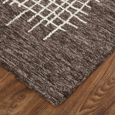 product image for Carrick Hand-Tufted Crosshatch Chocolate Brown Rug 4 80