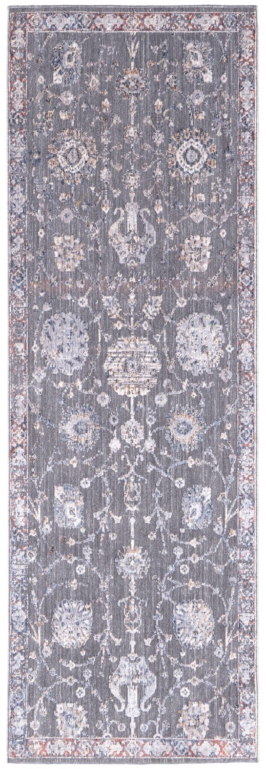 media image for sybil power loomed ornamental charcoal gray red rug news by bd fine thar39cxchlgryf71 6 254