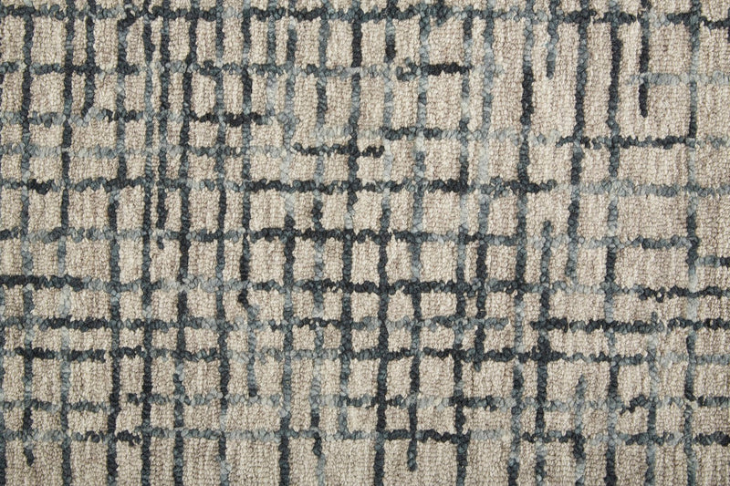 media image for Carrick Hand-Tufted Crosshatch Light Taupe/Gray Rug 2 236