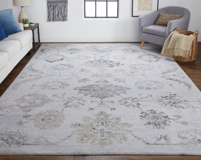 product image for Adana Ornamental Silver Gray/Ivory Rug 6 8