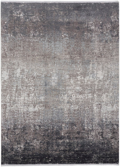 product image for Lindstra Abstract Silver Gray/Black Rug 1 82