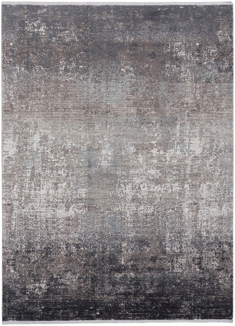 media image for Lindstra Abstract Silver Gray/Black Rug 1 22
