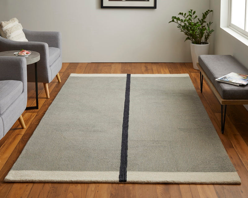 media image for ardon architectural mid century modern hand tufted gray black rug by bd fine mgrr8904gryblkh00 8 245