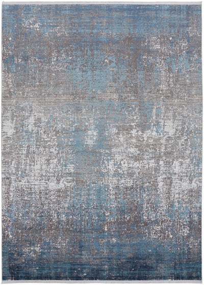 product image for Lindstra Abstract Blue/Silver Gray Rug 1 48