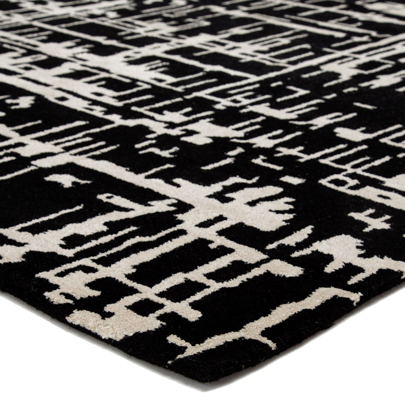 media image for cln16 pals handmade trellis black cream area rug design by jaipur 4 245