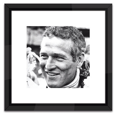 product image of paul newman racing in black and white print 1 580
