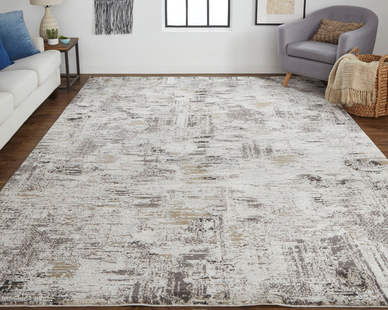 media image for Kayden Abstract Ivory/Charcoal Gray Rug 6 241