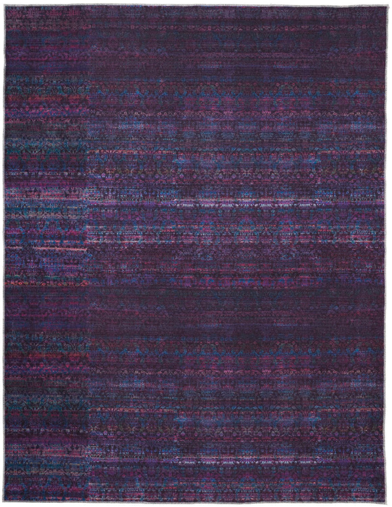 media image for Welch Striated Black / Purple Rug 1 26