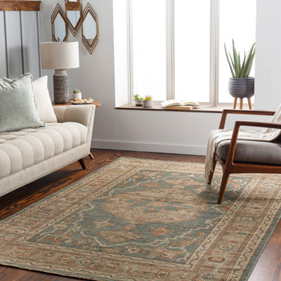 product image for Reign Nz Wool Dark Green Rug Roomscene Image 0