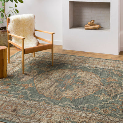 product image for Reign Nz Wool Dark Green Rug Styleshot Image 9