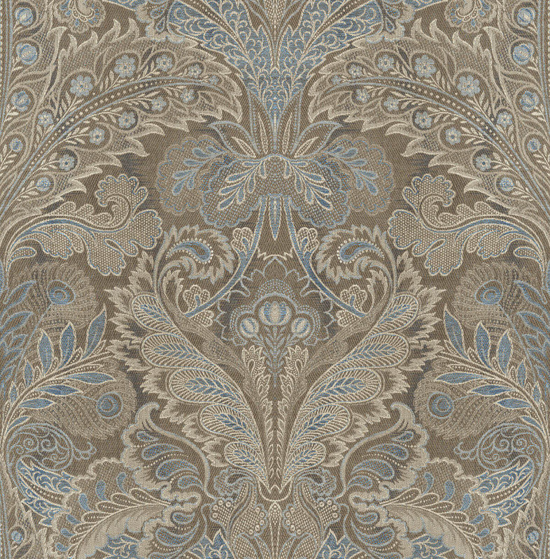 media image for Sample Old Damask Wallpaper in Brown & Gold 268