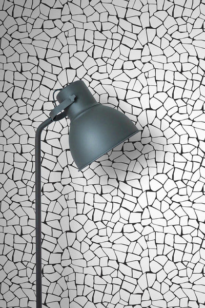 product image for Mosaic Stone Peel & Stick Wallpaper in Black & White 82