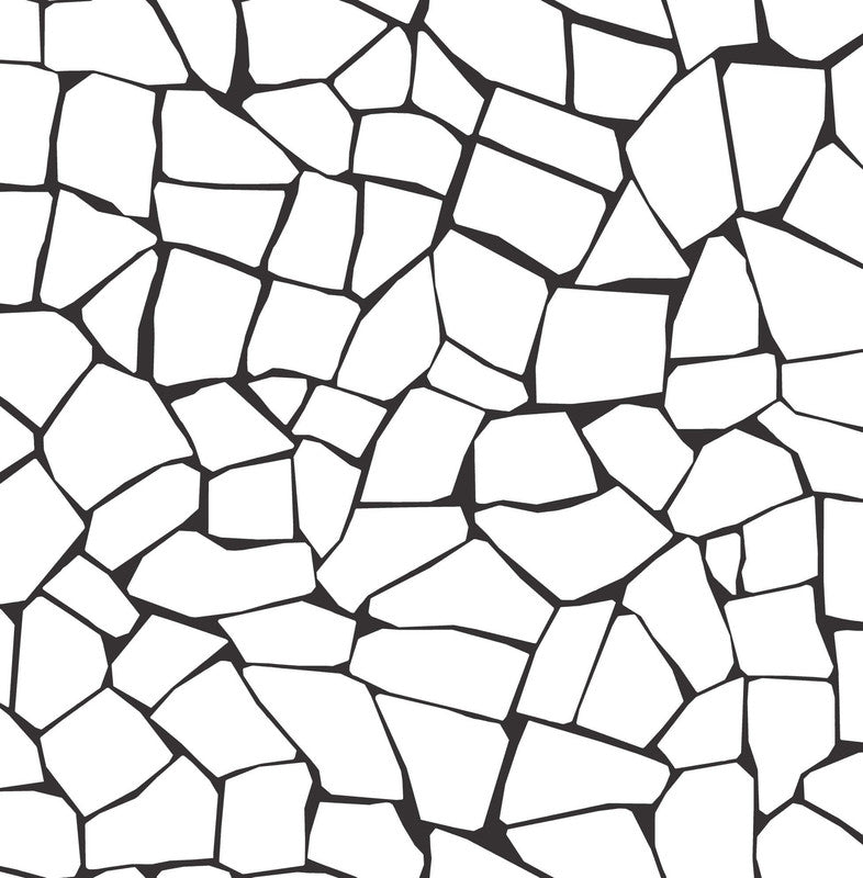 media image for Mosaic Stone Peel & Stick Wallpaper in Black & White 260