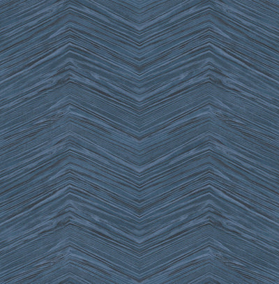 product image of Wood Chevron Peel & Stick Wallpaper in Blue Navy 577