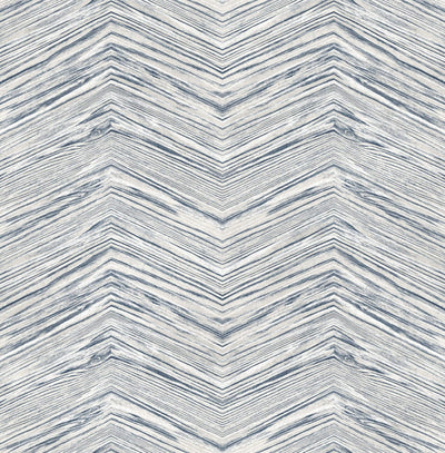 product image of Wood Chevron Peel & Stick Wallpaper in Grey & Blue 590