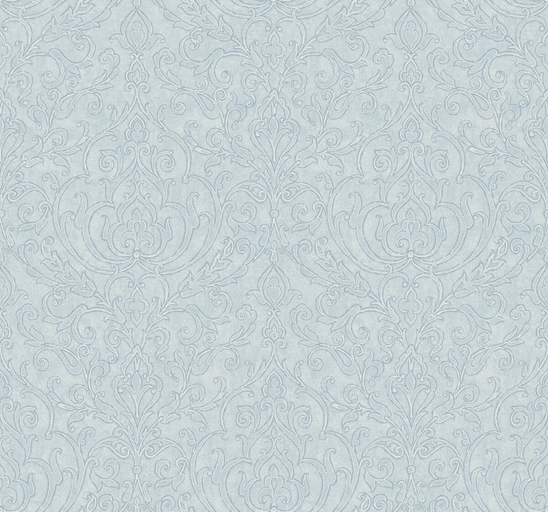 media image for Soft Damask Wallpaper in Light Blue 253
