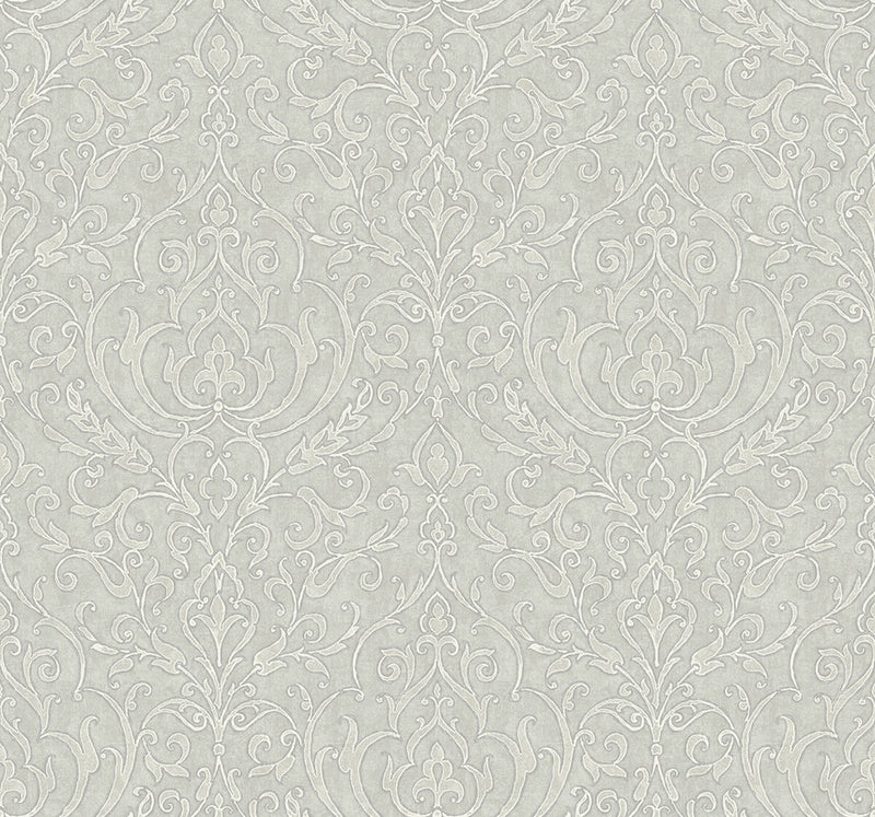 media image for Sample Soft Damask Wallpaper in Grey 21