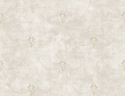product image of Fleur de Lys Wallpaper in Light Grey 555