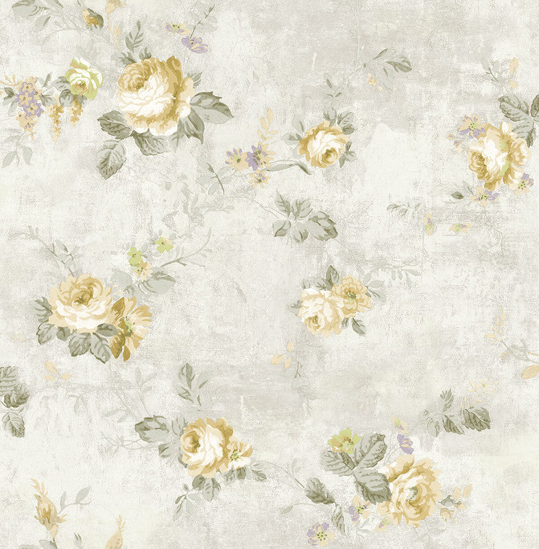 media image for Sample English Flowers Wallpaper in Grey & Multi 285