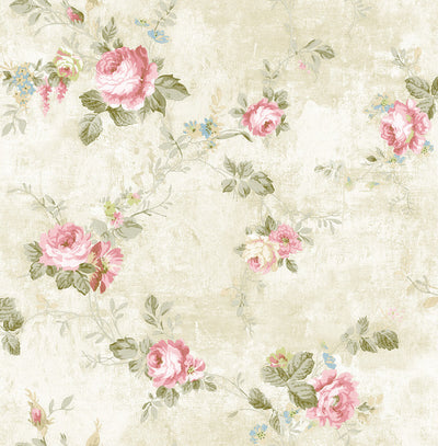 product image for English Flowers Wallpaper in Cream & Multi 64