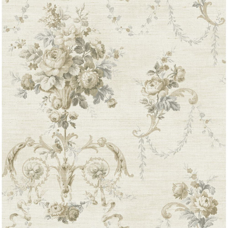 media image for Floral Tapestry Wallpaper in Beige & Grey 291