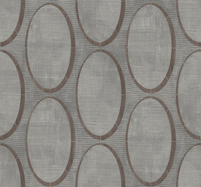 product image of Metallic Circles Wallpaper in Grey & Brown 542