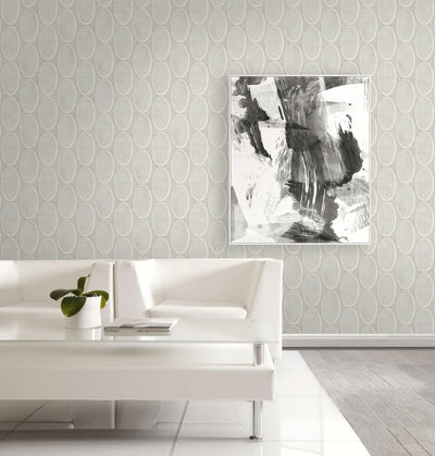 product image for Metallic Circles Wallpaper in Soft Grey 50