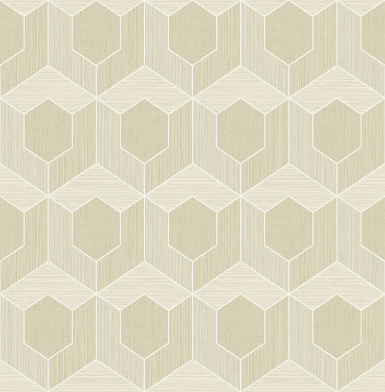 media image for Sample 3D Hexagon Wallpaper in Beige 222