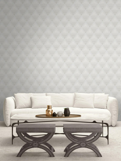 product image for Metallic Rhombus Wallpaper in Off-White & Beige 67