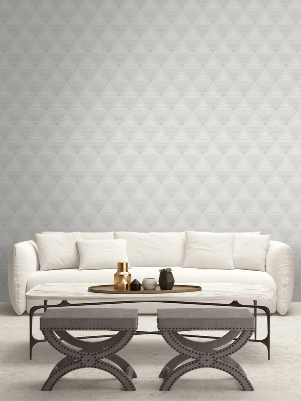media image for Metallic Rhombus Wallpaper in Off-White & Beige 253