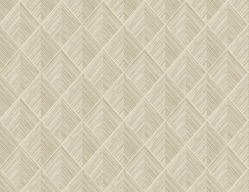 media image for Sample 3D Pyramid Faux Grasscloth Wallpaper in Cream 28