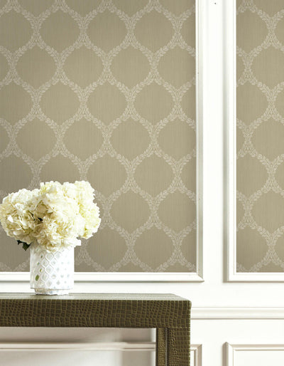 product image for Medallion Wallpaper in Soft Brown & Beige 16