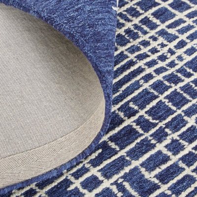 product image for Carrick Hand-Tufted Crosshatch Navy Blue Rug 3 84