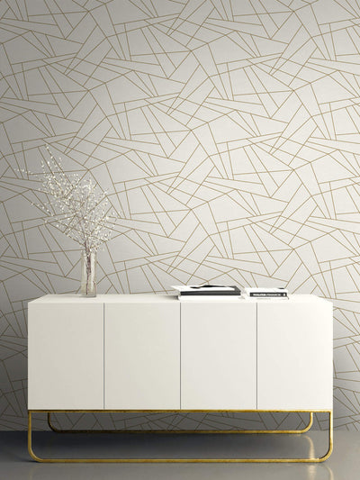 product image for Geometric Triangles Wallpaper in Beige & Brown 44
