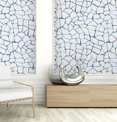 product image for Skin Effect Wallpaper in Off-White & Blue 62