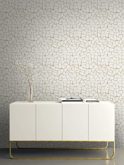 product image for Skin Effect Wallpaper in Off-White & Gold 4
